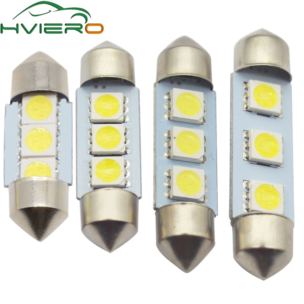 10X белый C5W C10W 5050 SMD 3 светодиодный 36 мм 39 мм 41 мм DC 12 В автоматический светодиодный купольный светильник с фестонами, дверной светильник, лампа для чтения, задний фонарь, резервный светодиодный светильник
