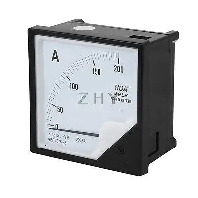 Квадратный Амперметр 42L6 черный амперметр измеритель переменного тока 50/5 75/5 100/5