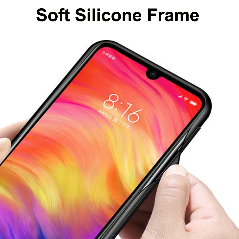 Чехол для xiaomi redmi Note 7 pro закаленное стекло с рисунком звездного неба + тонкий