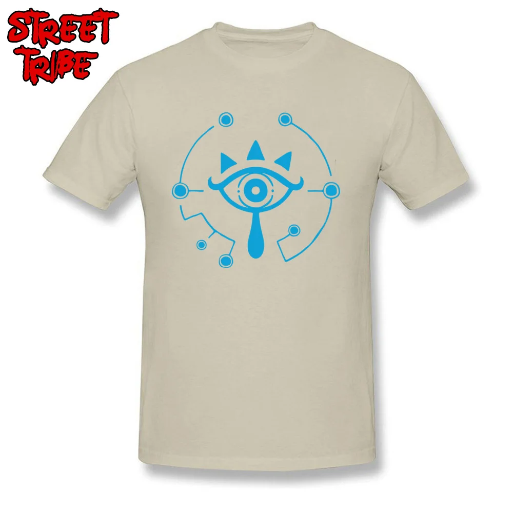 Футболка Zelda T Shirt мужские футболки с принтом Шейха и глаз Топы Legend Of Zelda Tees Gamer Custom Clothes хлопковая Молодежная мужская толстовка большого размера - Цвет: Beige
