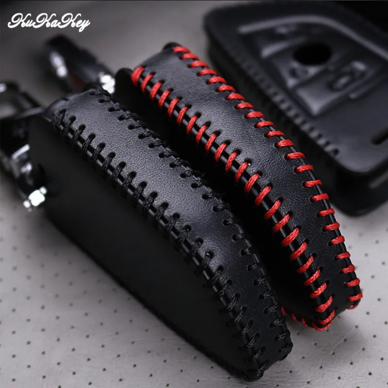 Kukakey Fashion Leather Car Key Pack Cover Case Holder Shell Keychain Accessories For Bmw 1 2 5 7 X1 X5 CLAR/UKL 2&amp3 Button | Автомобили
