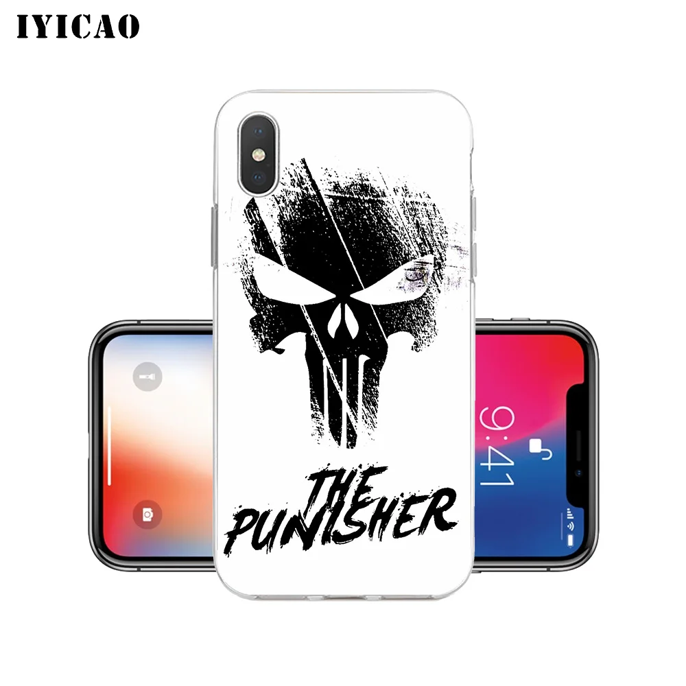 Чехол для телефона IYICAO мягкий силиконовый чехол с черепом iPhone X XR XS MAX 6 6s 7 8 Plus 5 SE