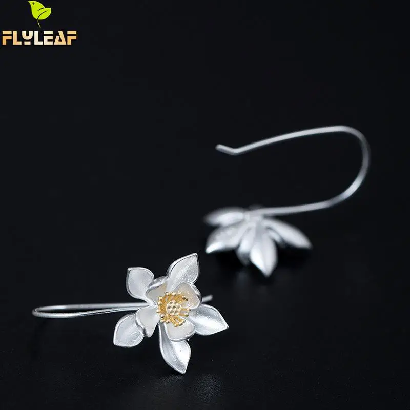 Висячие серьги Flyleaf из 100% стерлингового серебра 925 пробы золотистого цвета с