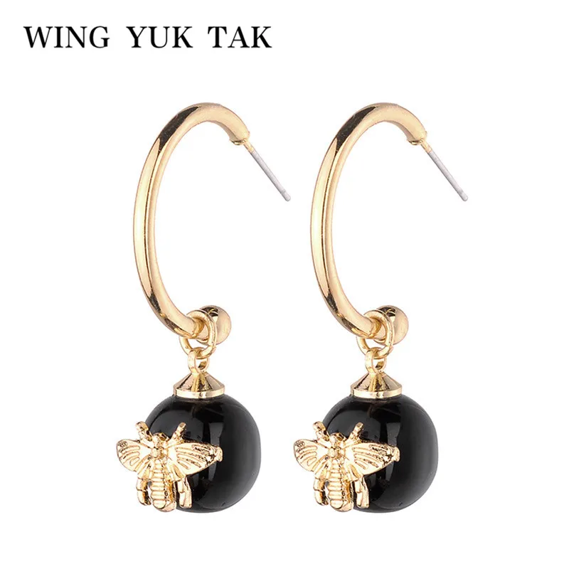 Женские серьги в виде пчел wing yuk tak 5 цветов модные висячие насекомых из