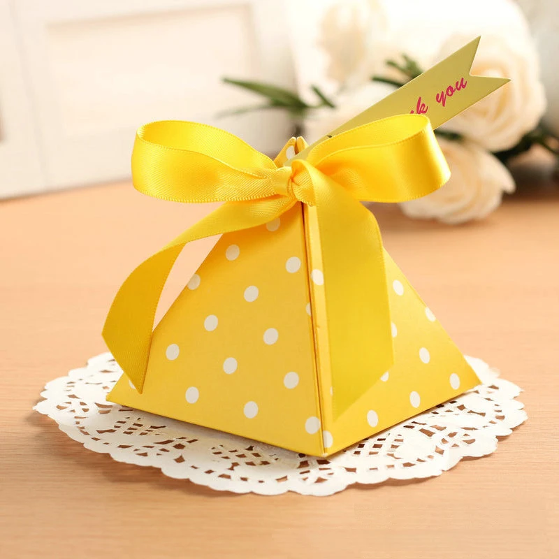 50 шт./лот креативная Подарочная коробка для детского душа треугольная пирамида