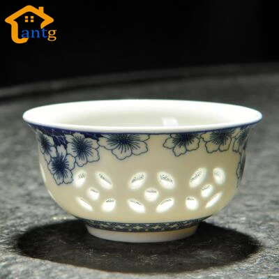 8 шт./лот Элегантные керамические чаши для чая с полыми сотами высококачественные