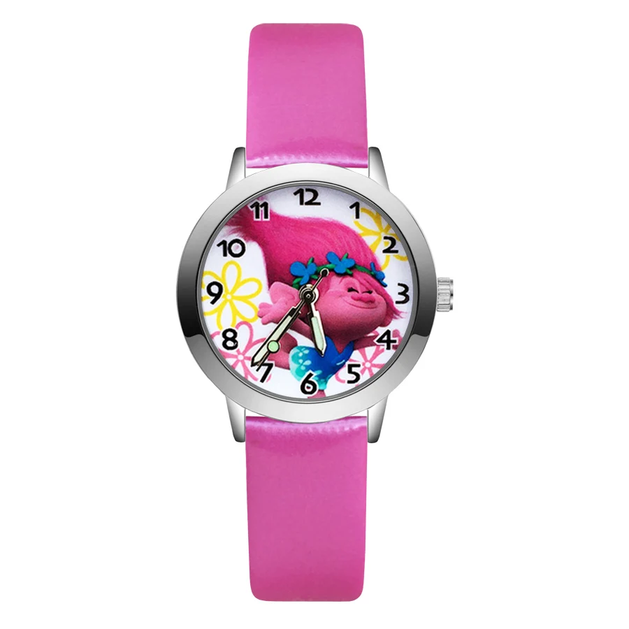 Часы Детские кварцевые с кожаным ремешком модные милые Мультяшные в стиле