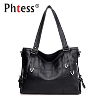 2019 luxury leather handbags women bags designer brand famous black soft leather shoulder bag top handle tote bags sac a main