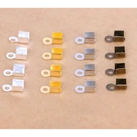 200pcs 37mm 49mm end caps crimp clasps leather cord crimp beads fastener clasps for diy necklace connectors jewelry making