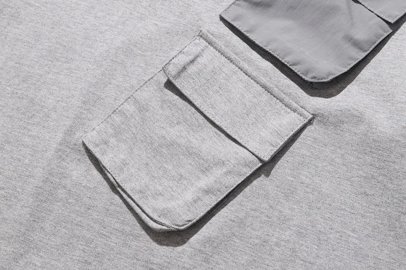 

2019 Oversize T-shirt Tactical Army Pocket Summer Short Tee Loose Hip Hop Swag T shirt Men Gothic High Street Tshirt Black/Gray