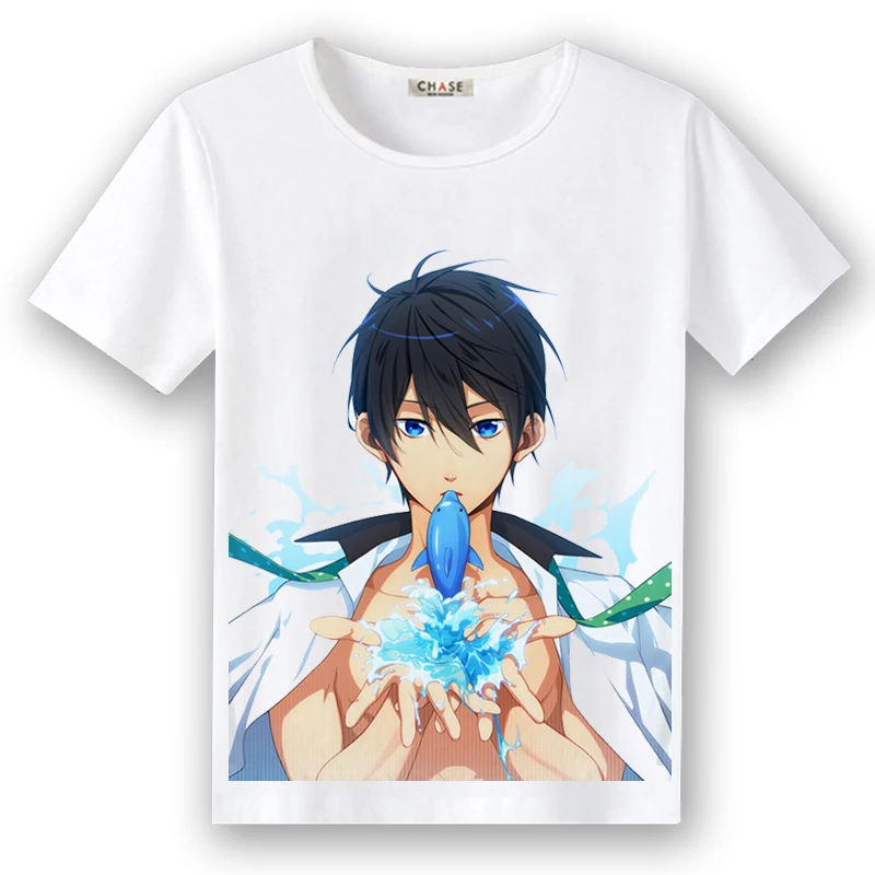 Унисекс аниме бесплатно! Высокая скорость! Футболка футболка Nanase Haruka Rin Matsuoka