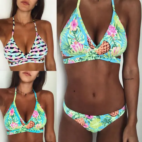 

Sexy Women Bikini Set 2pcs Push-Up Bandage Monokini Swimsuit Bathing Suit Beachwear Swimwear Print Bathing Suit Brazilian
