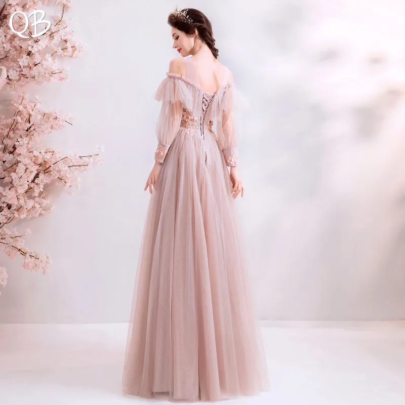 ТРАПЕЦИЕВИДНОЕ кружевное Тюлевое платье с длинным рукавом и цветочной