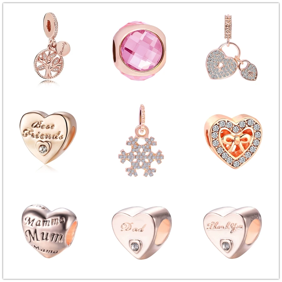 Хит продаж розовое золото живое дерево снежинка любовь мама папа кулон подходит