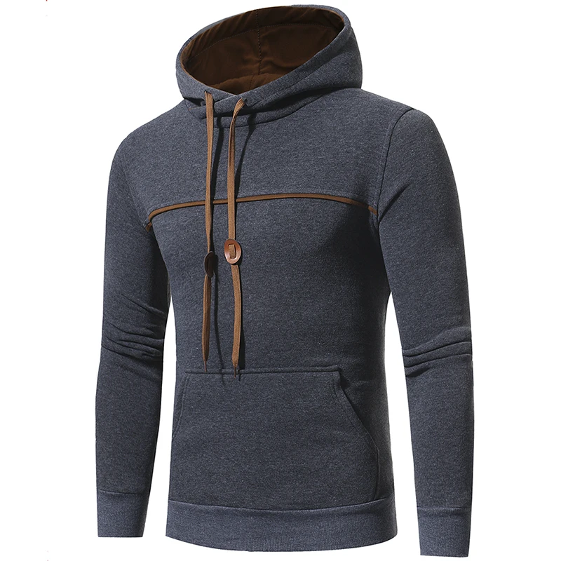 Мужская толстовка с капюшоном темно синяя спортивная на бретелях 2018|male sweatshirt|brand