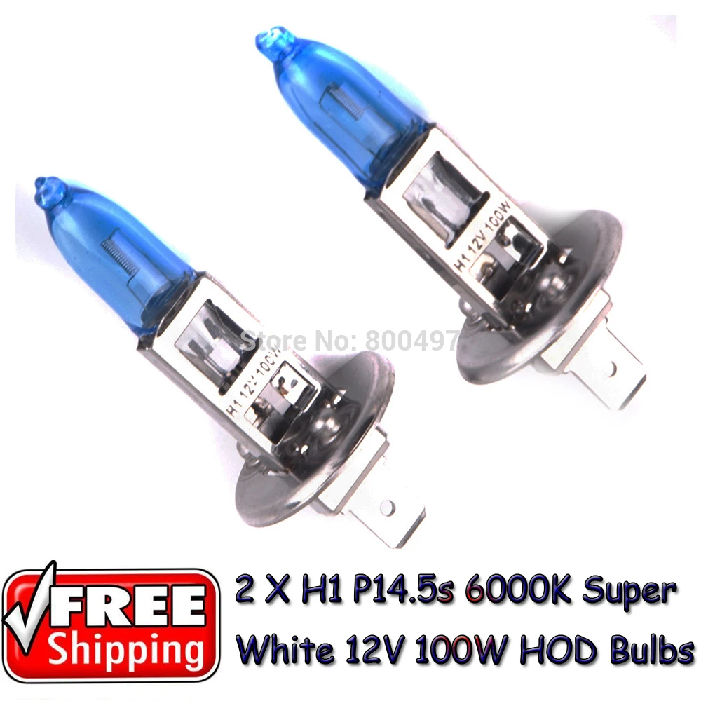 2 x H1 P14.5s 12V 6000K 100W Супер белый авто HOD галогенные лампы для передних фар|headlight bulb|super