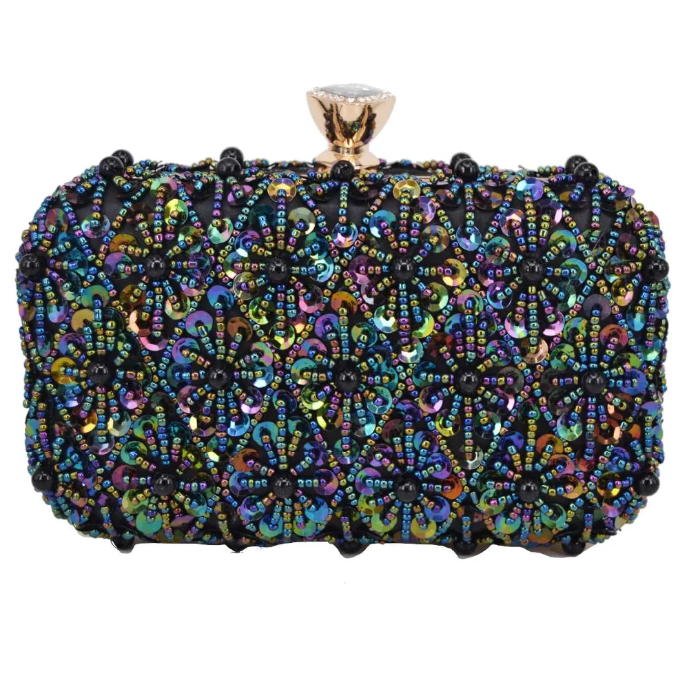 Вечерние сумки с золотыми бусинами Женский кошелек для вечеринки женские