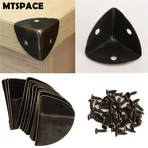 Металлическая декоративная шкатулка MTSPACE, 12 шт.компл., для античных украшений, Подарочная коробка для вина, Деревянный чехол, бронза Защитные уголки, для украшения рабочего стола