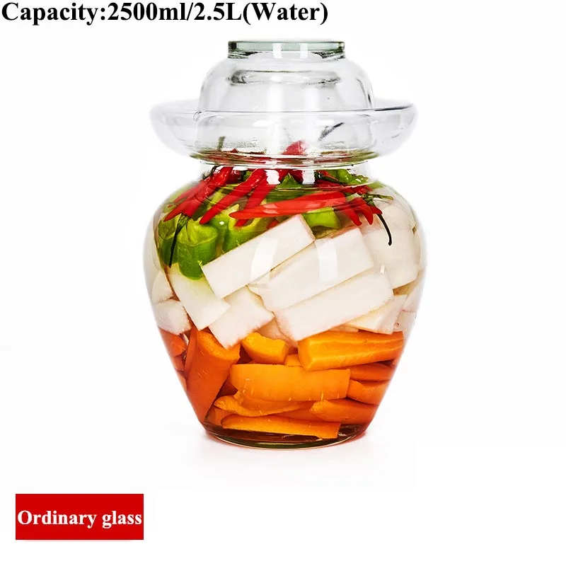 Ordinary (S) 2.5L Прозрачный Стекло Pickle бутылки ночь Красители маринованный овощ капуста герметичный контейнер бытовой Еда банки для хранения герметичный бак - Цвет: Ordinary (S) 2.5L