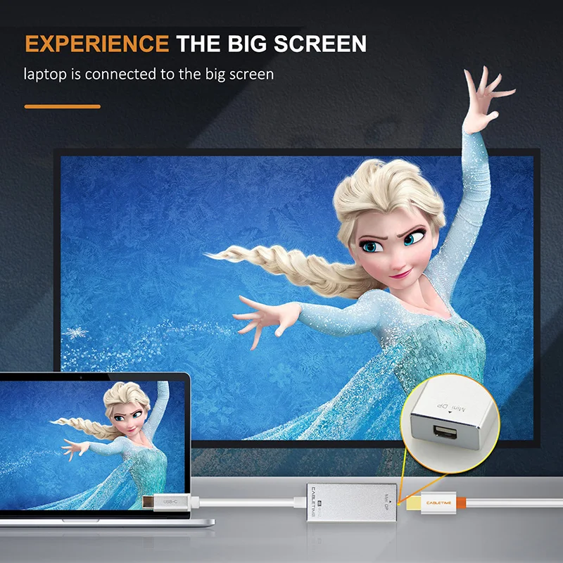 Переходник CABLETIME USB C Mini DisplayPort с 3 1 Type на DP Папа-мама 4K 60 Гц кабель-преобразователь