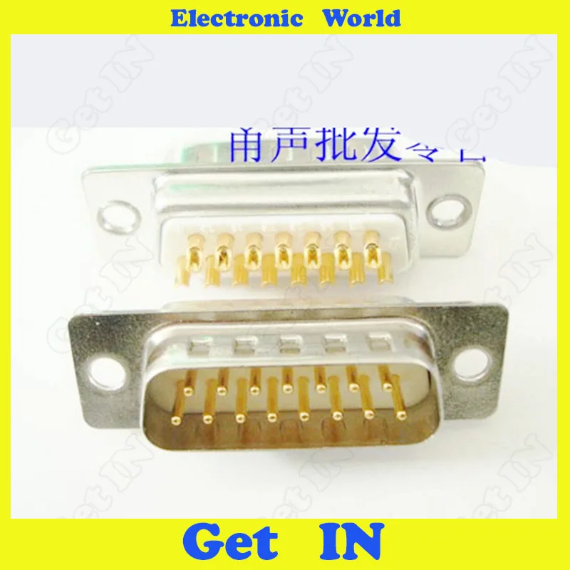 20pcs 3U Gold Plated Double Raw Connector DB15 Male End Plug D-sub In-line Metal Cabinet 2 15 Pin Jack | Обустройство дома