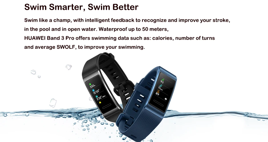 huawei Band 3 pro умный браслет 3 gps водонепроницаемый цветной сенсорный экран для сердечного ритма сна оснастка умный Браслет