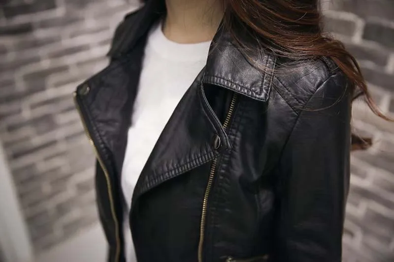 Женская Короткая кожаная куртка Размеры S/2XL J1789|jaqueta couro feminina|couro femininafemale leather coats |