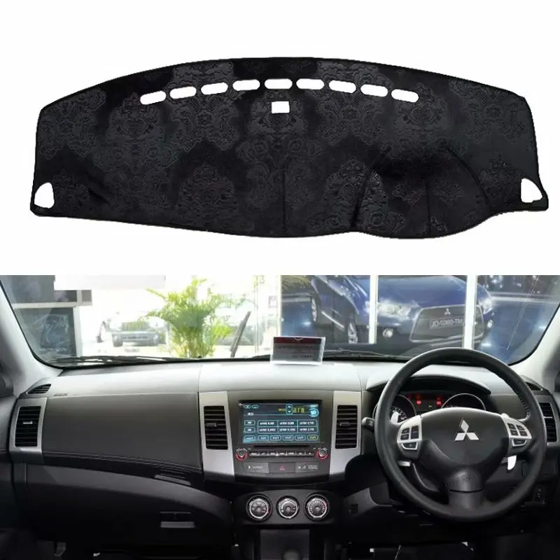 Для Mitsubishi Outlander v-образной КРЕПЕЖНОЙ ПЛАСТИНОЙ LS GT 2006 2007 2008 2009 2010 2011 2013 фланель Dashmats приборной панели крышки тире колодки коврик в машину RHD