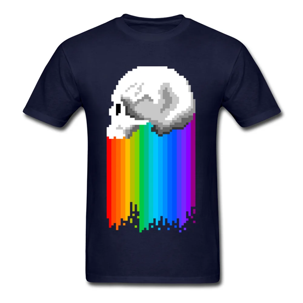 Мужская футболка с разноцветным радужным принтом в виде черепа 3D для мальчиков