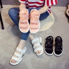 Женские босоножки, дышащие, черные, для прогулок, на платформе, для лета, 2019