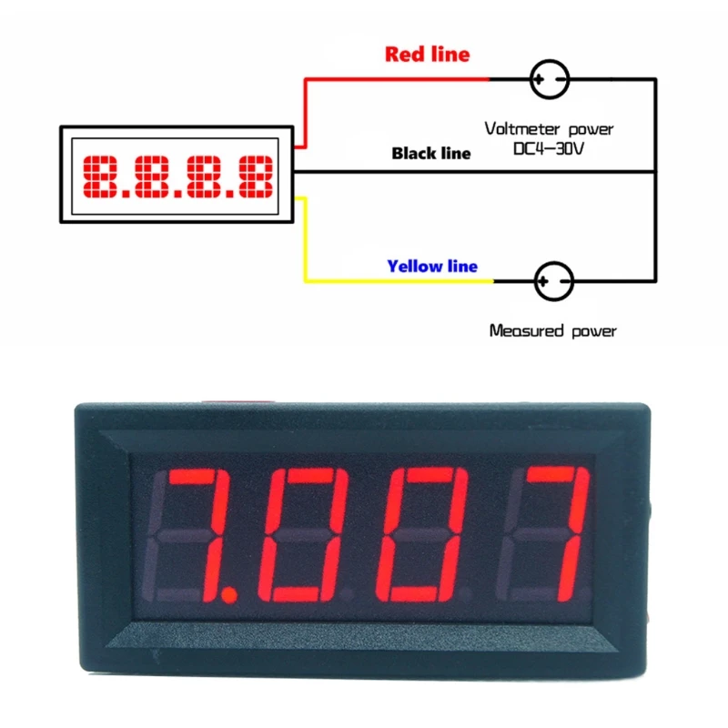 Цифровой вольтметр постоянного тока 0 99 в (100 в) 4 знака 56 дюйма 3 провода измеритель