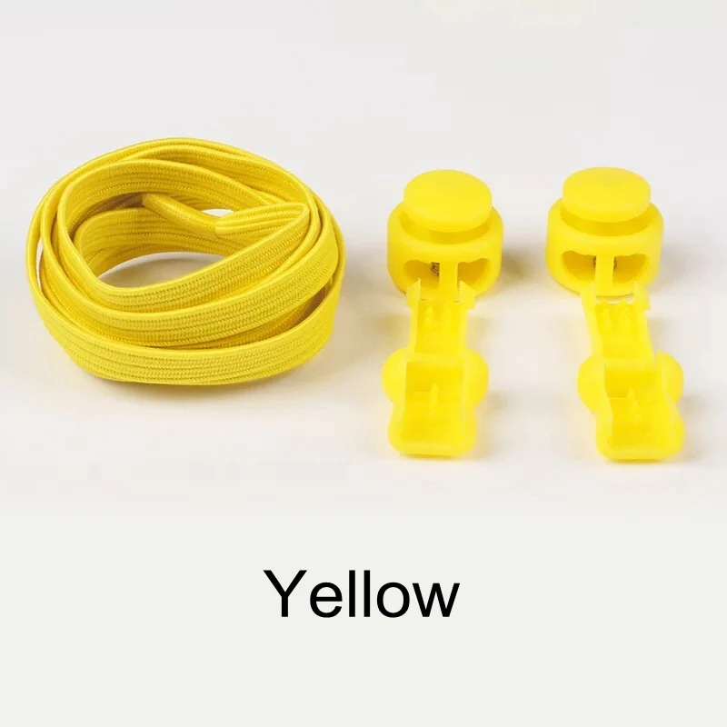 Yellow 1 пара Растягивающихся шнурков фиксирующий башмак шнурки унисекс Детские эластичные шнурки для кроссовок шнурки без шнурков - Цвет: Yellow