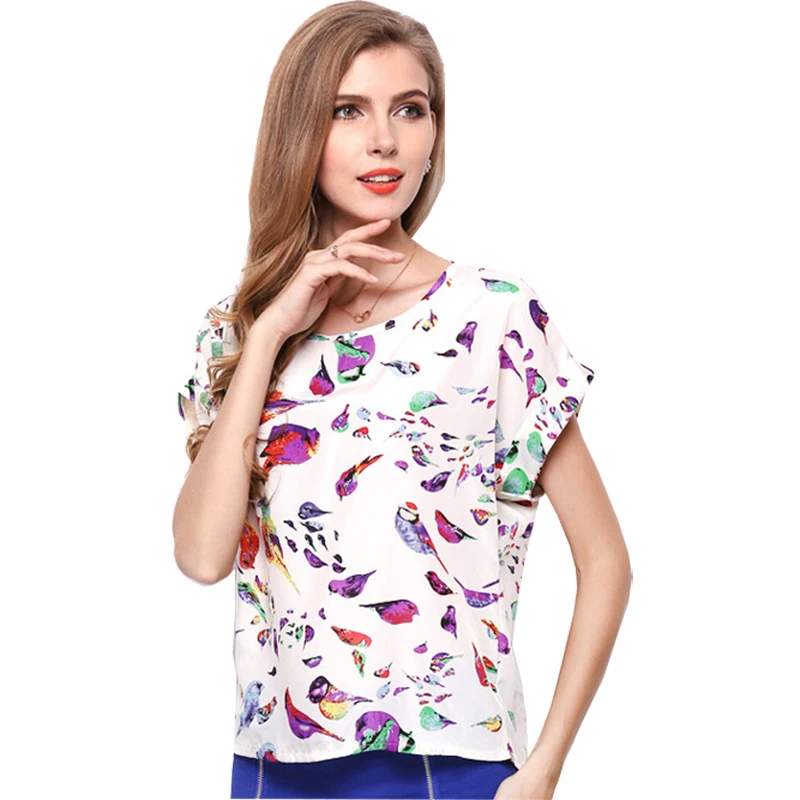 Женская футболка 2020 Популярная летняя с принтом в виде ламбы шифоновая рубашка