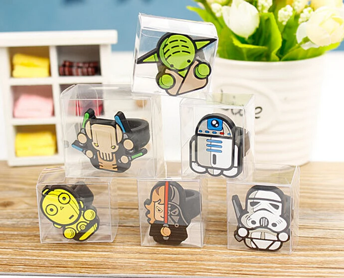 Новинка 20 шт. Популярные разноцветные кольца из силикагеля с героями