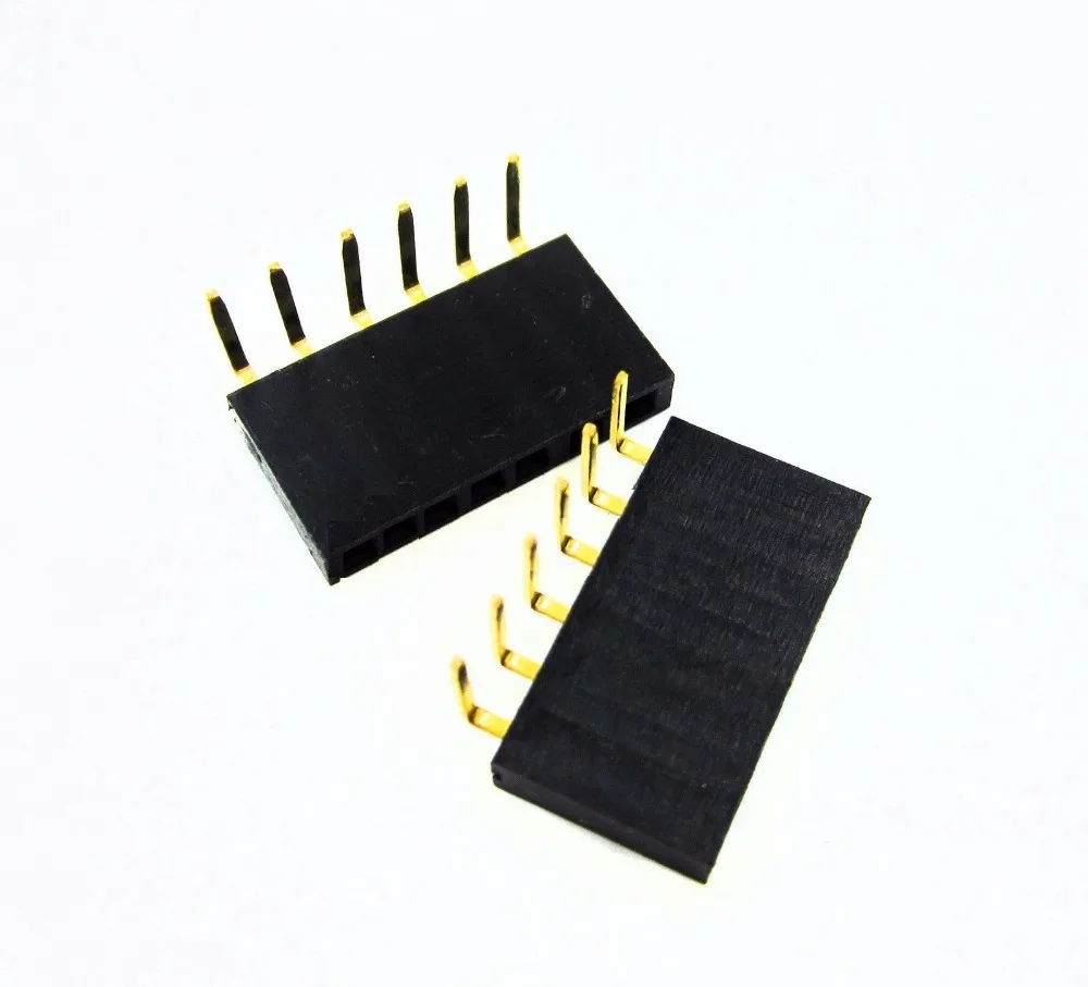 

20 шт. 2,54 мм шаг заголовка 1x6Pin правый угол Женский Однорядный разъем