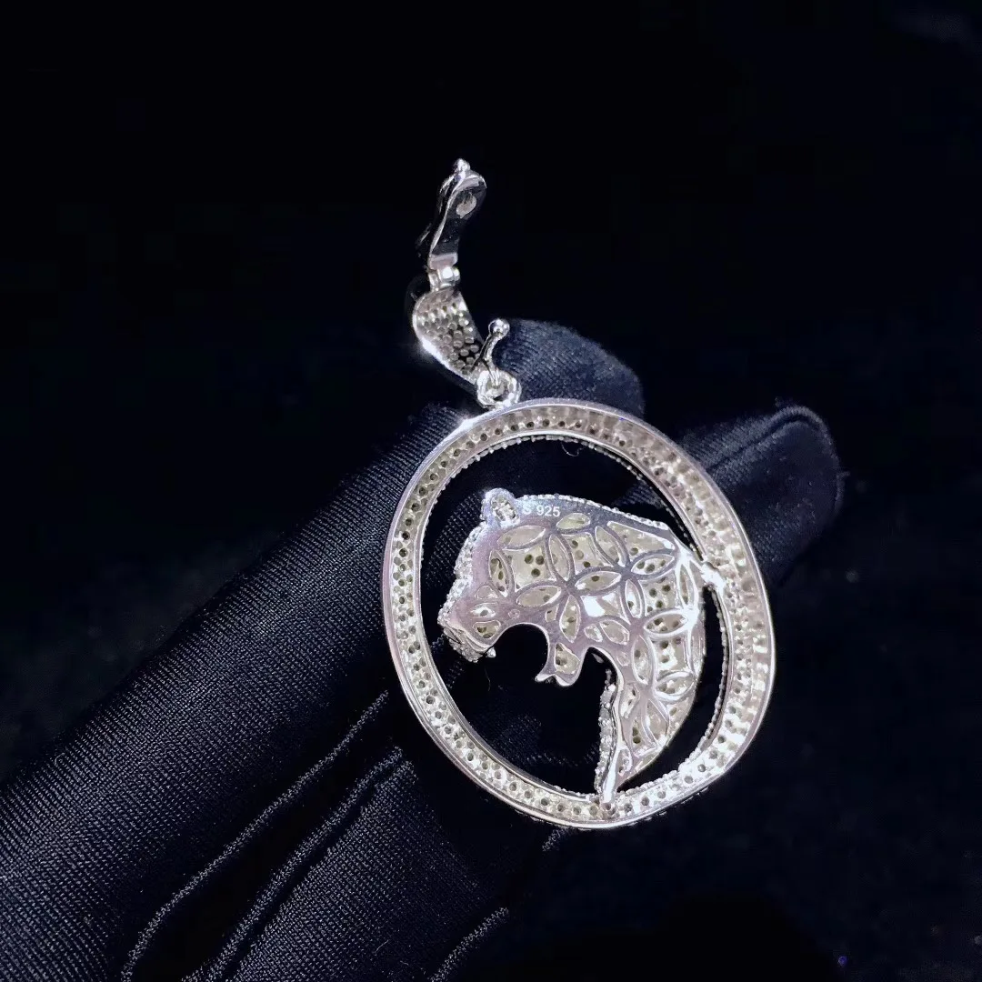 Подвеска с леопардом животного стерлингового серебра 925 bling тонкой для женщин ювелирные изделия