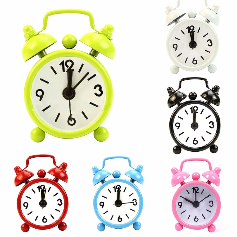 Портативный Симпатичный Мини Мультфильм Набрать Номер Круглый Стол Будильник HK |