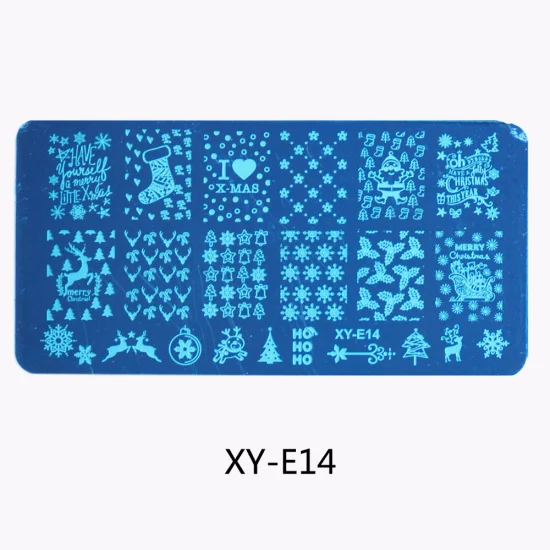XY-E14 STZ 16 видов конструкций для штамповки ногтей шаблон пластина кружева цветок фрукты животное кактус штамп пластина Маникюр печать ногтей инструменты XYE01-16 - Цвет: XY-E14