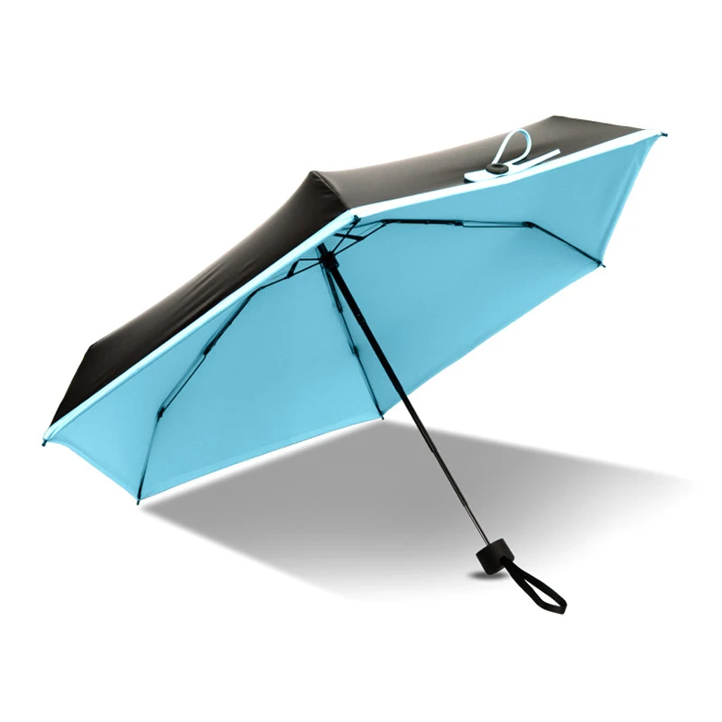 YADA Folding Small Mini Umbrella Parasol Rainy Pocket UV Five For Women Men Anti-UV Black Coating Umbrellas Gifts YD105 | Дом и сад