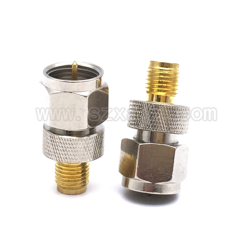 

JX F-SMA connector 2PCS F male to SMA female RF coaxial coax adapter Non-slip