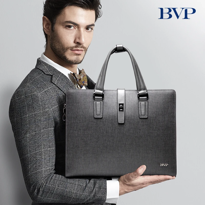 Портфель BVP J25 мужской из натуральной кожи сумка для ноутбука саквояж на плечо в