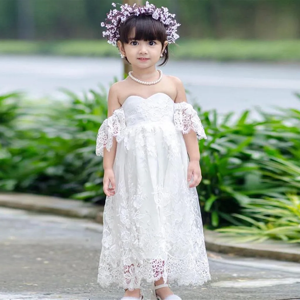 Новинка 2019 года летнее платье для маленьких девочек кружевное праздничное
