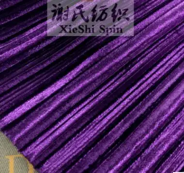 dark purple 3 метра шампанского плиссированная измельченная Золотая Бархатная ткань для осени и зимы большое складное платье юбка мятая шелковистый бархат - Цвет: dark purple