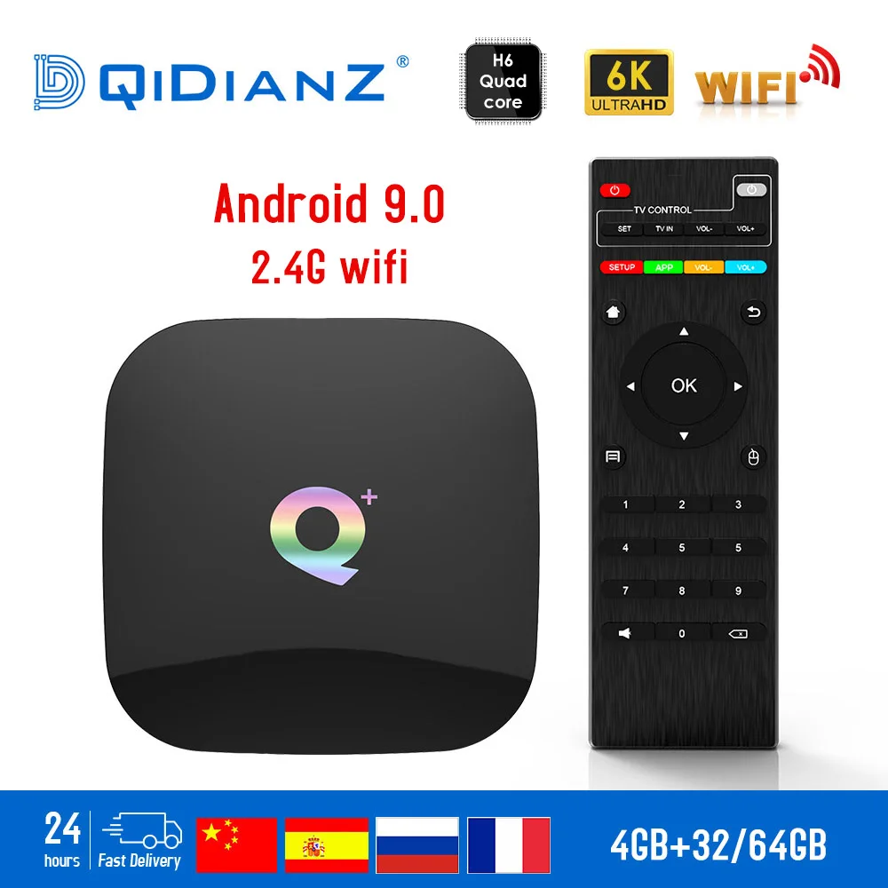 5 шт. TX6 Smart tv BOX Android 9,0 четырехъядерный ARM Cortex-A53 USB3.0 4G+ 64G 2,4G/5G двойной wifi BT4.1 4K Neftflix Google телеприставка