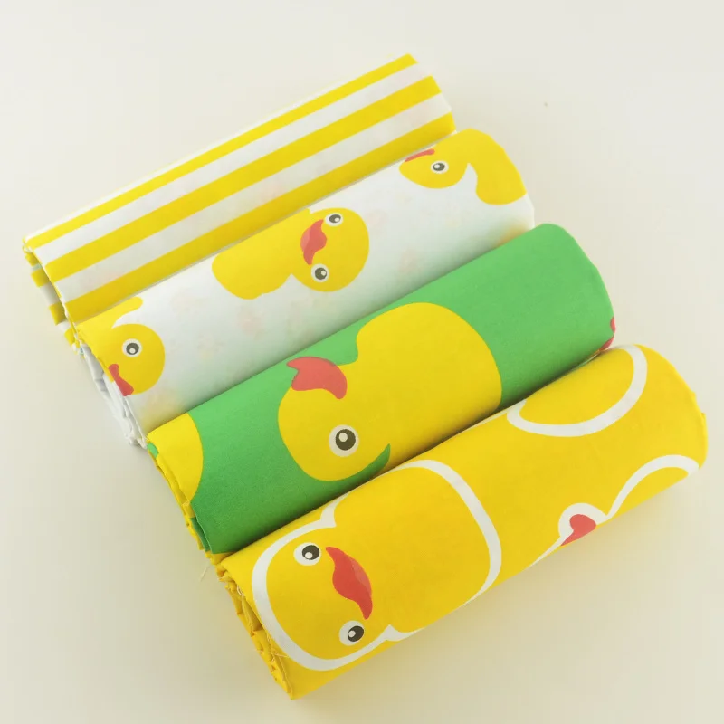 Желтая хлопчатобумажная саржевая ткань 4 шт./лот полосатая Лоскутная Одежда