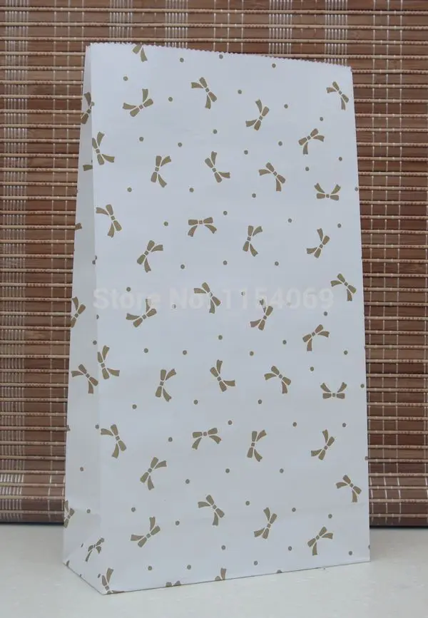23x12x7 5 см 100 шт./лот золотой бумажный с бантом сумки для вторичной переработки