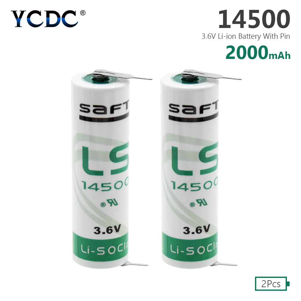YCDC 2 шт. AA 14500 3 6 в 2000 мАч литиевая батарея для газового счетчика сигнализация с
