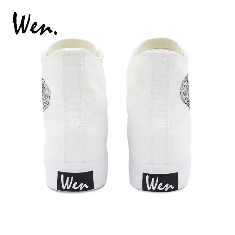 Кеды Вэнь в этническом стиле высокие кроссовки унисекс из белого текстиля на