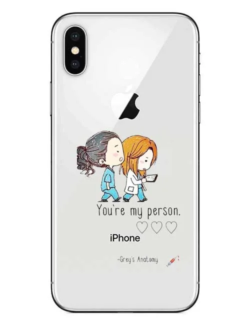 Ты мой человек Чехлы для iPhone X XS XR Макс 5 6 7 8 Plus S SE серые анатомии ТПУ Мягкий