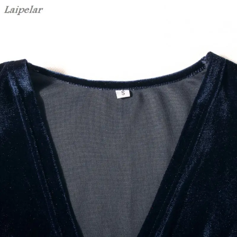 Бархатный облегающий боди с длинным рукавом Осенний женский сексуальный